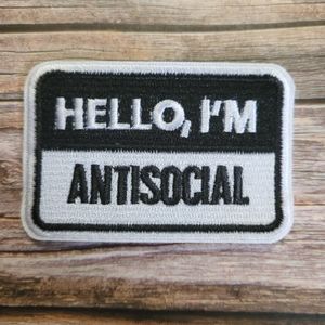 3/13$  Hello I'm Antisocial 90'S Y2k Punk Emo Goth Embroidered Iron on Patch
